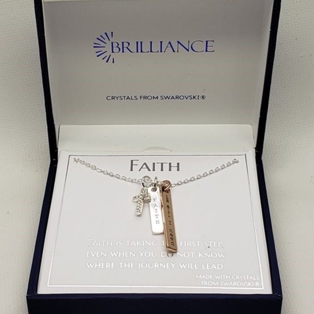 New Brilliance "Faith" Silver Necklace